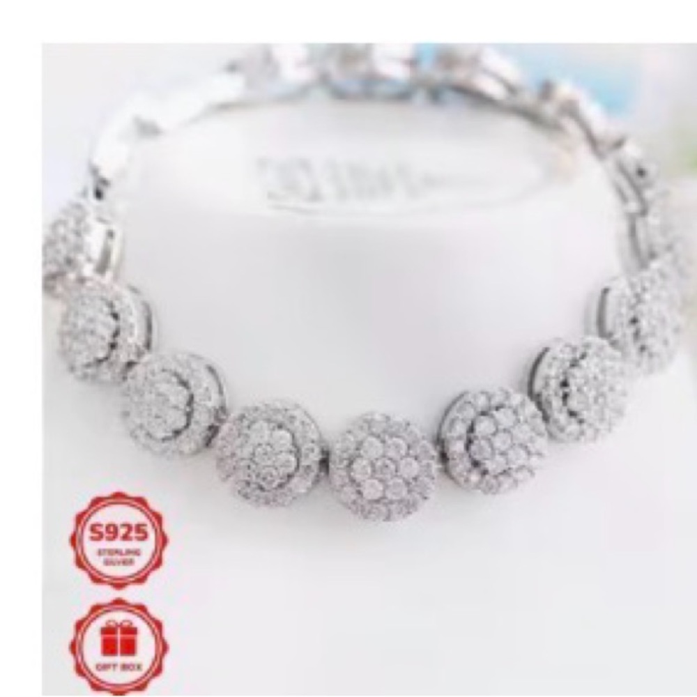 Elegant 925 Silver Moissanite Bracelet-Authentic & will pass the Diamond tester